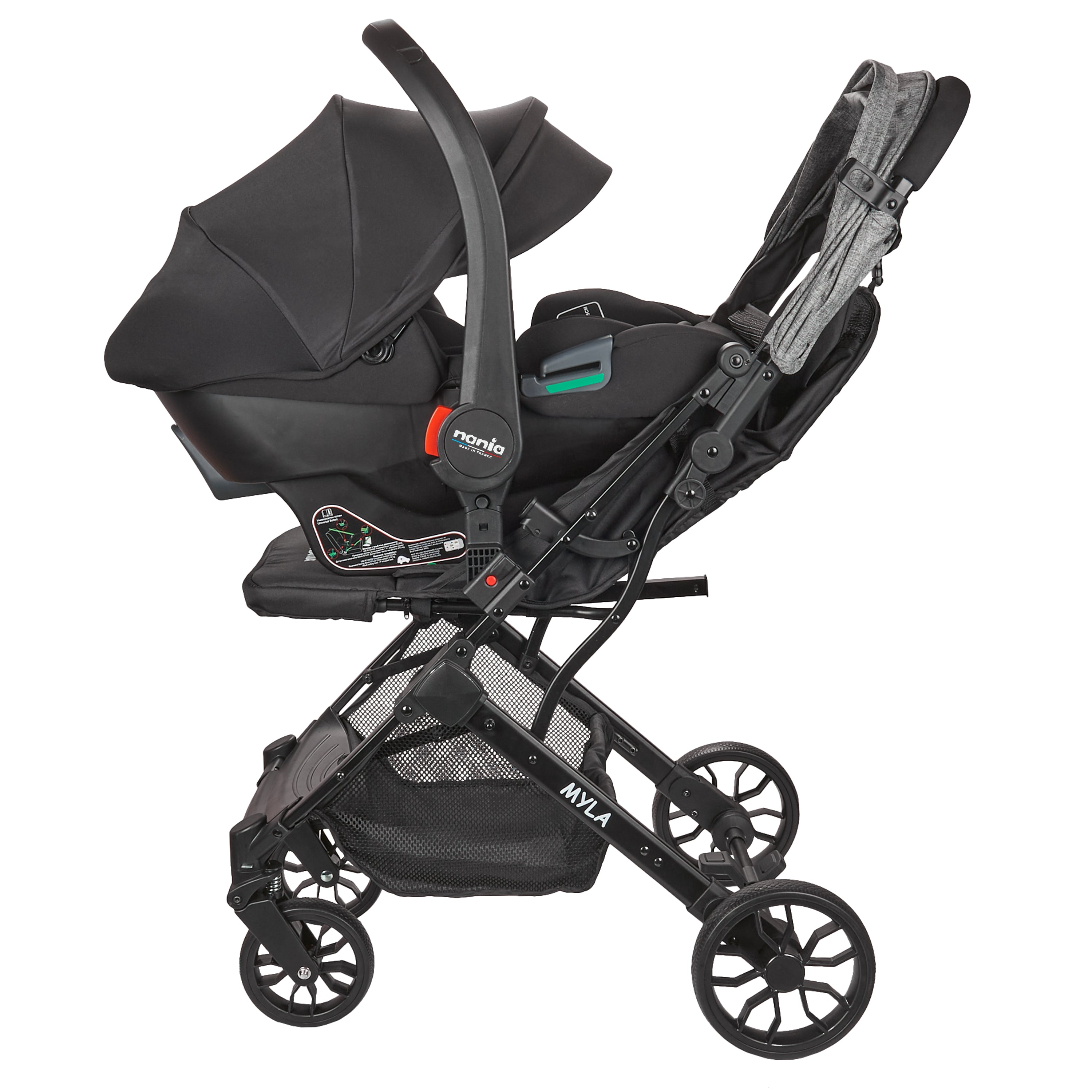 Nania Myla Poussette combinée 2 en 1 de 0 à 4 ans (22kg max) avec Siège auto Rimini Nania