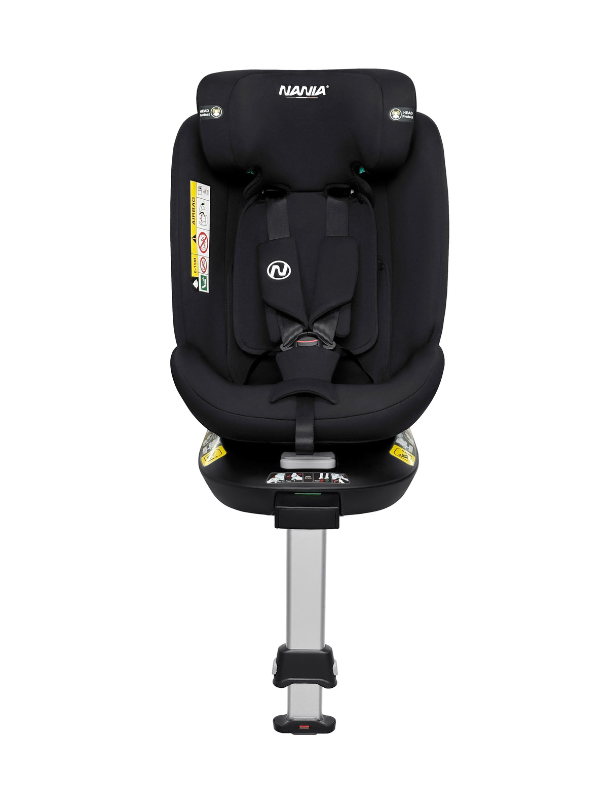 Seggiolino auto girevole a 360° Nania SPIRIT - I-Size 40-150 cm - Adattabile dalla nascita fino a circa 12 anni - Attacchi Isofix + gamba di supporto