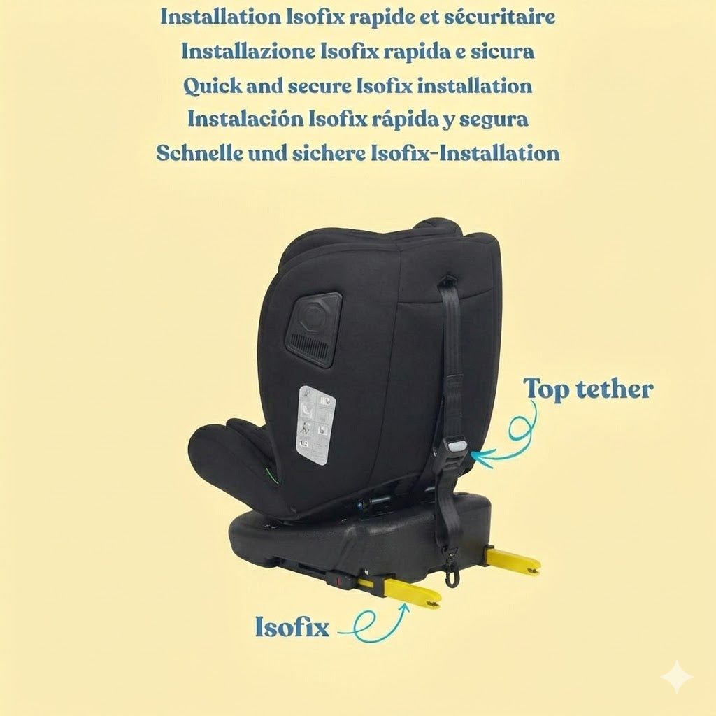 Siège auto AXIO Pivotant 360° I-Size 40-150 cm - Evolutif naissance à 12 ans environ  - Fixations isofix