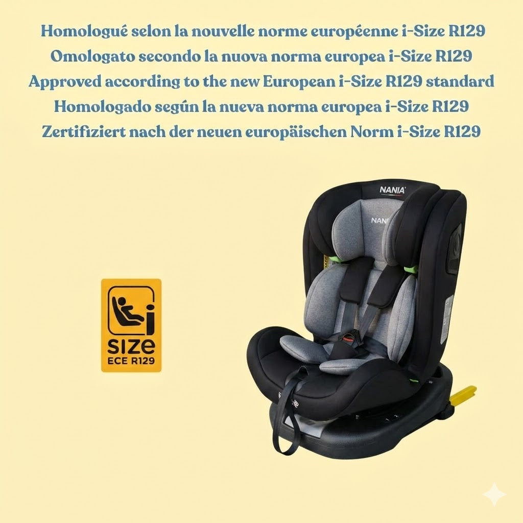 Siège auto AXIO Pivotant 360° I-Size 40-150 cm - Evolutif naissance à 12 ans environ  - Fixations isofix