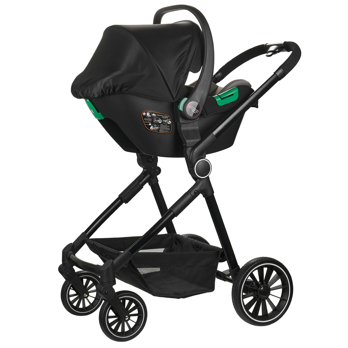 Nania Giulia Poussette combinée 3 en 1 de 0 à 22kg, avec coque bébé 40-85cm, Sac à langer, habillage pluie, moustiquaire et adaptateurs inclus