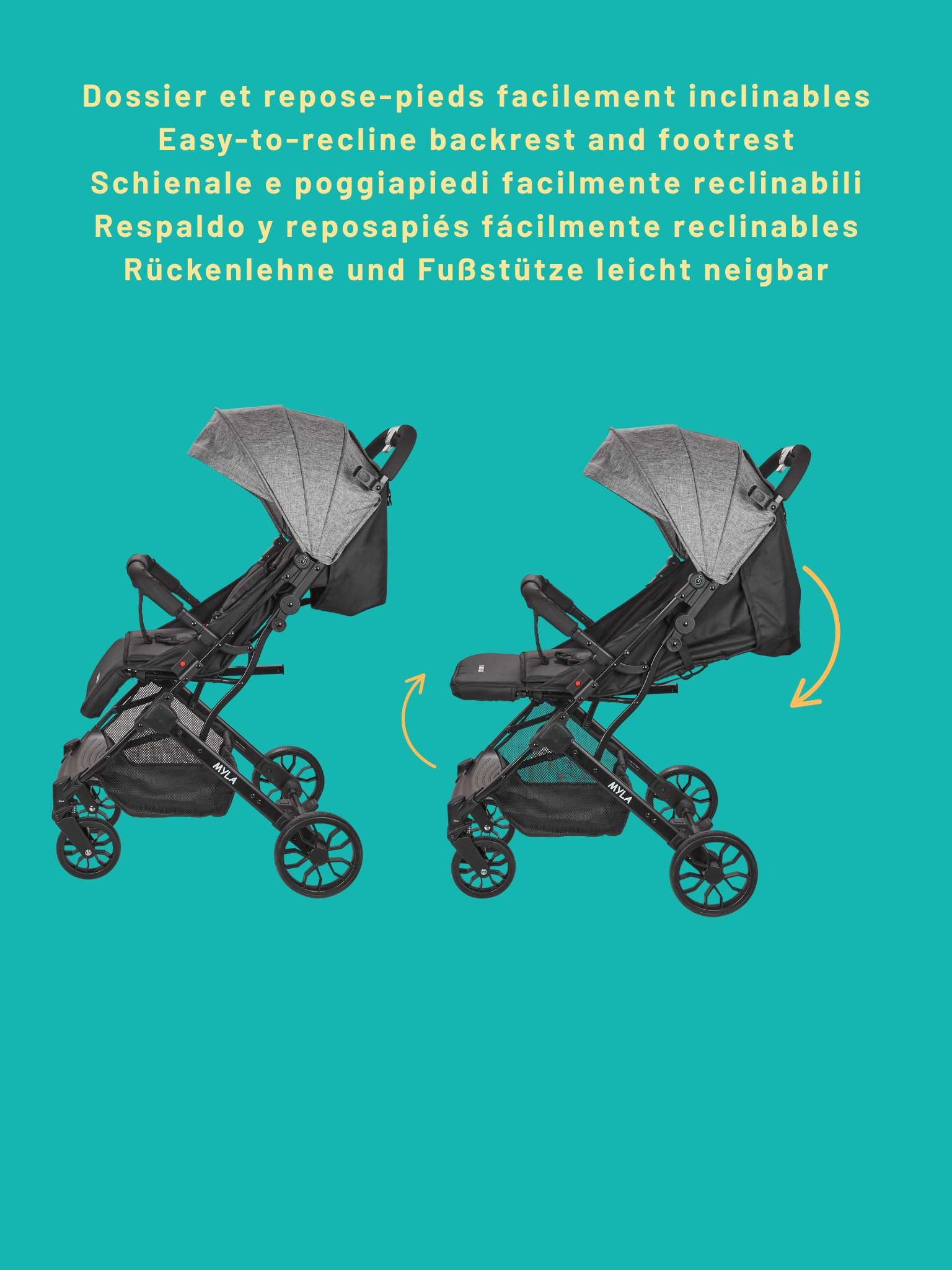 Nania Myla Poussette combinée 2 en 1 de 0 à 4 ans (22kg max) avec Siège auto Rimini Nania 40-87 cm - (0-13kg) + Base isofix-
