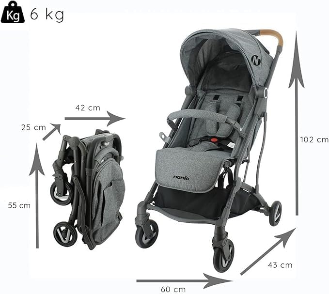 Poussette compacte ZOE dès 6 mois - 22 Kg max - Couvre-jambes- habillage pluie