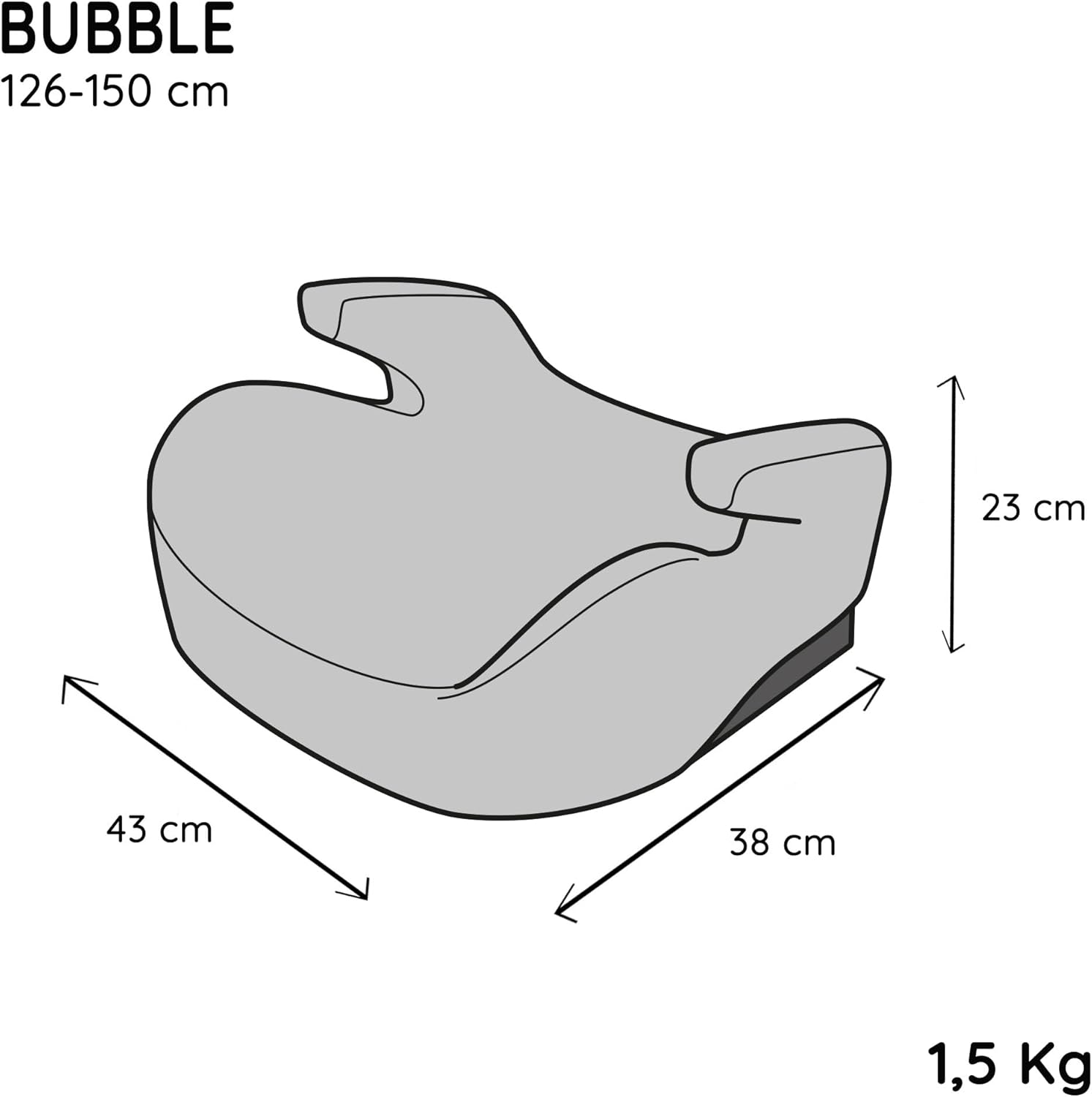 Nania Bubble Rehausseur bas 126-150 cm -Fixation ceinturé