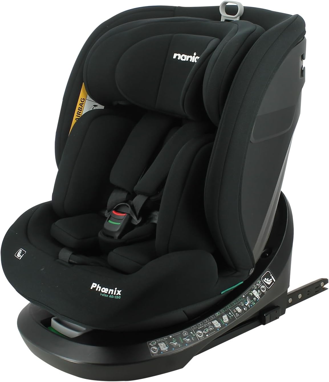 Nania Siège auto DUNE Pivotant 360° I-Size 40-150 cm - Evolutif naissance jusqu'à 12 ans environ - Fixations isofix