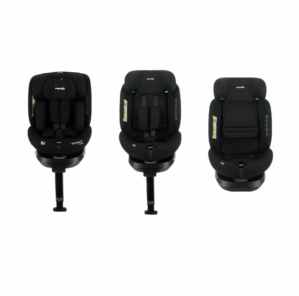 Siège auto SPIRIT ZY pivotant 360° - I-Size 40-150 cm - Evolutif  naissance jusqu'à 12 ans environ - Fixations isofix + jambe de force