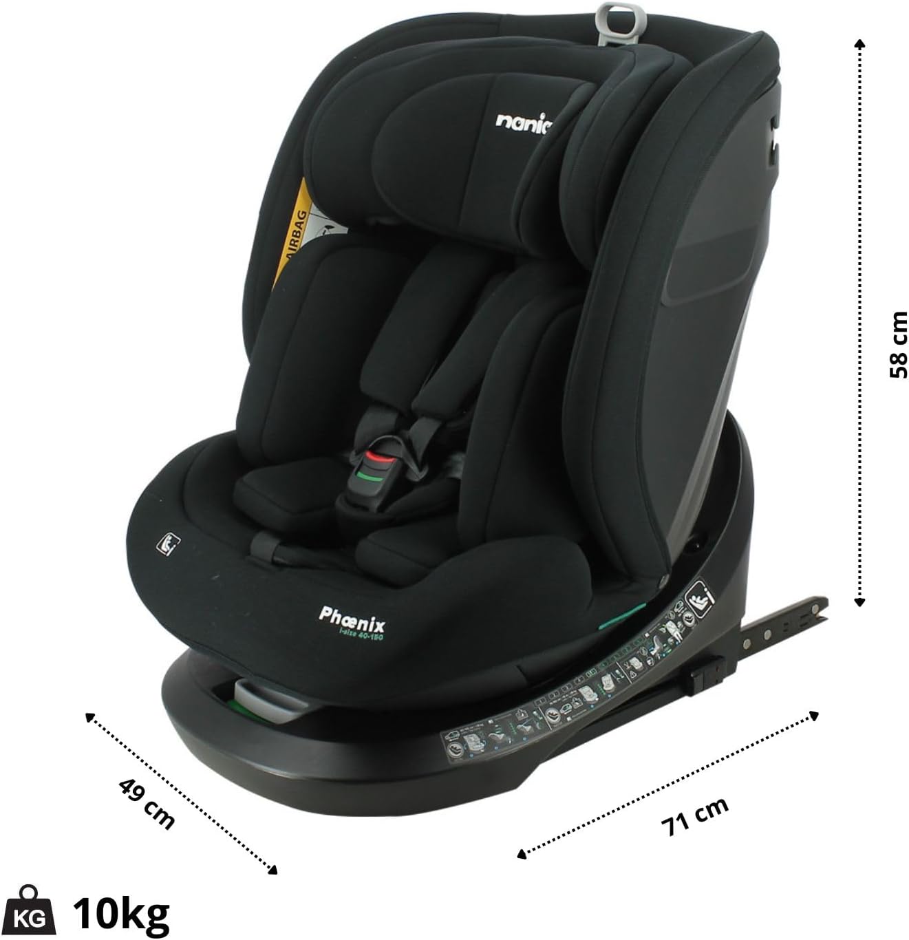 Siège auto Nania isofix Phoenix pivotant 360° - I-Size 40-150 cm