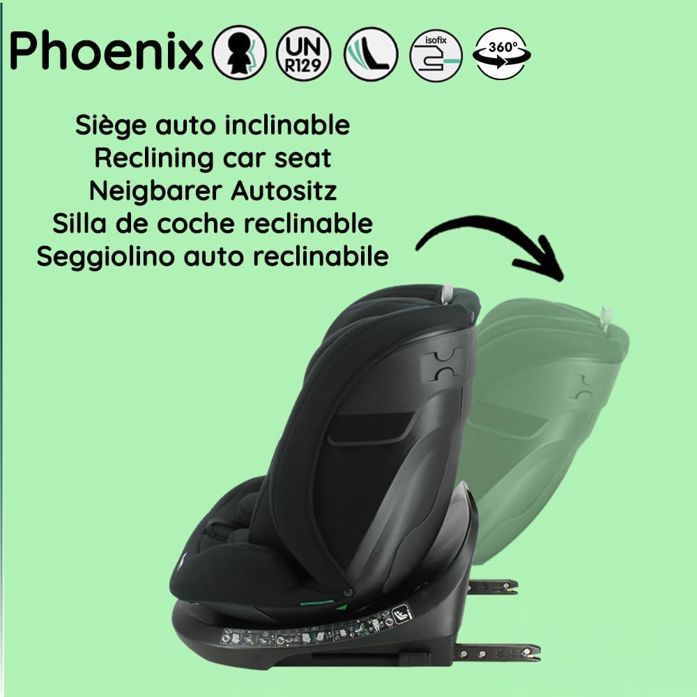 Nania Siège auto DUNE Pivotant 360° I-Size 40-150 cm - Evolutif naissance jusqu'à 12 ans environ - Fixations isofix