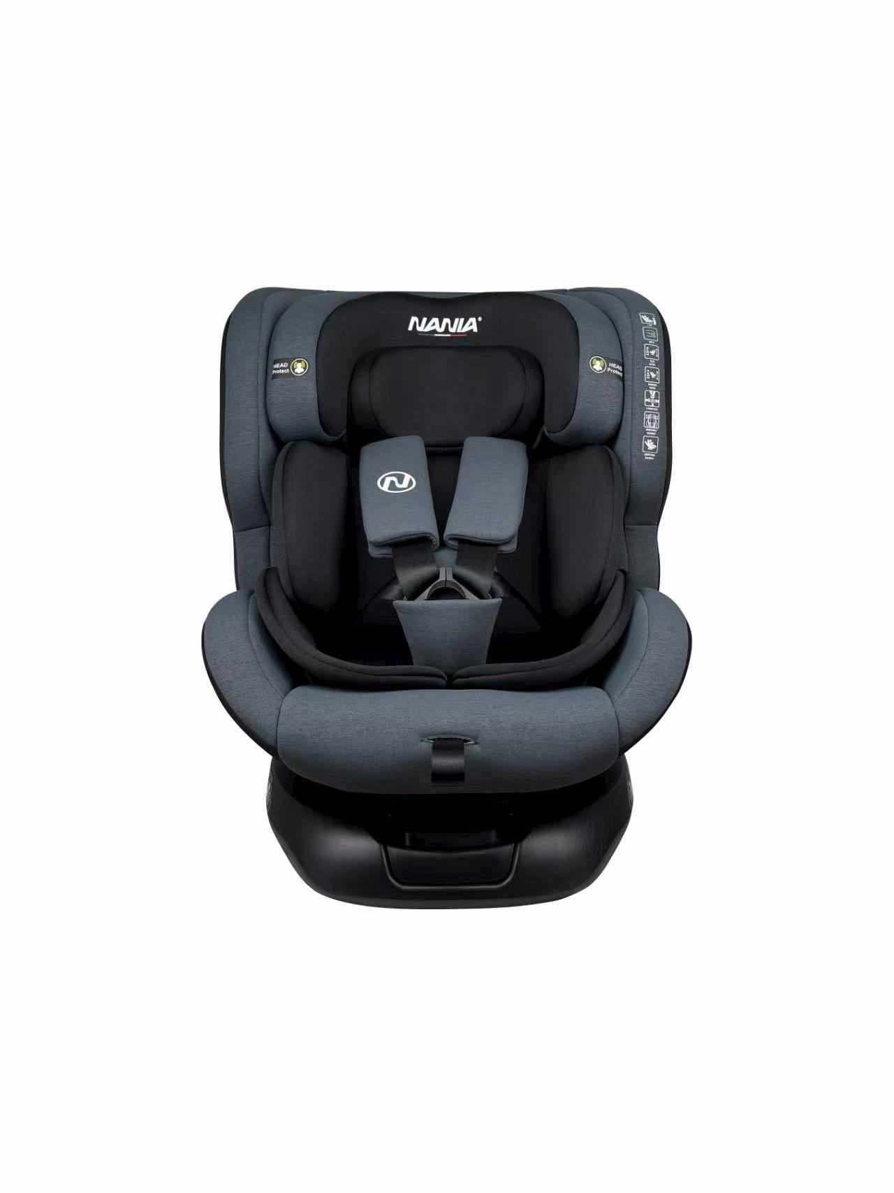 Siège auto Parma Isofix Pivotant 360° Norme i-Size, évolutif, naissance -12 ans environ, 40-150 cm, avec indicateur électronique d'installation, Housse grand confort