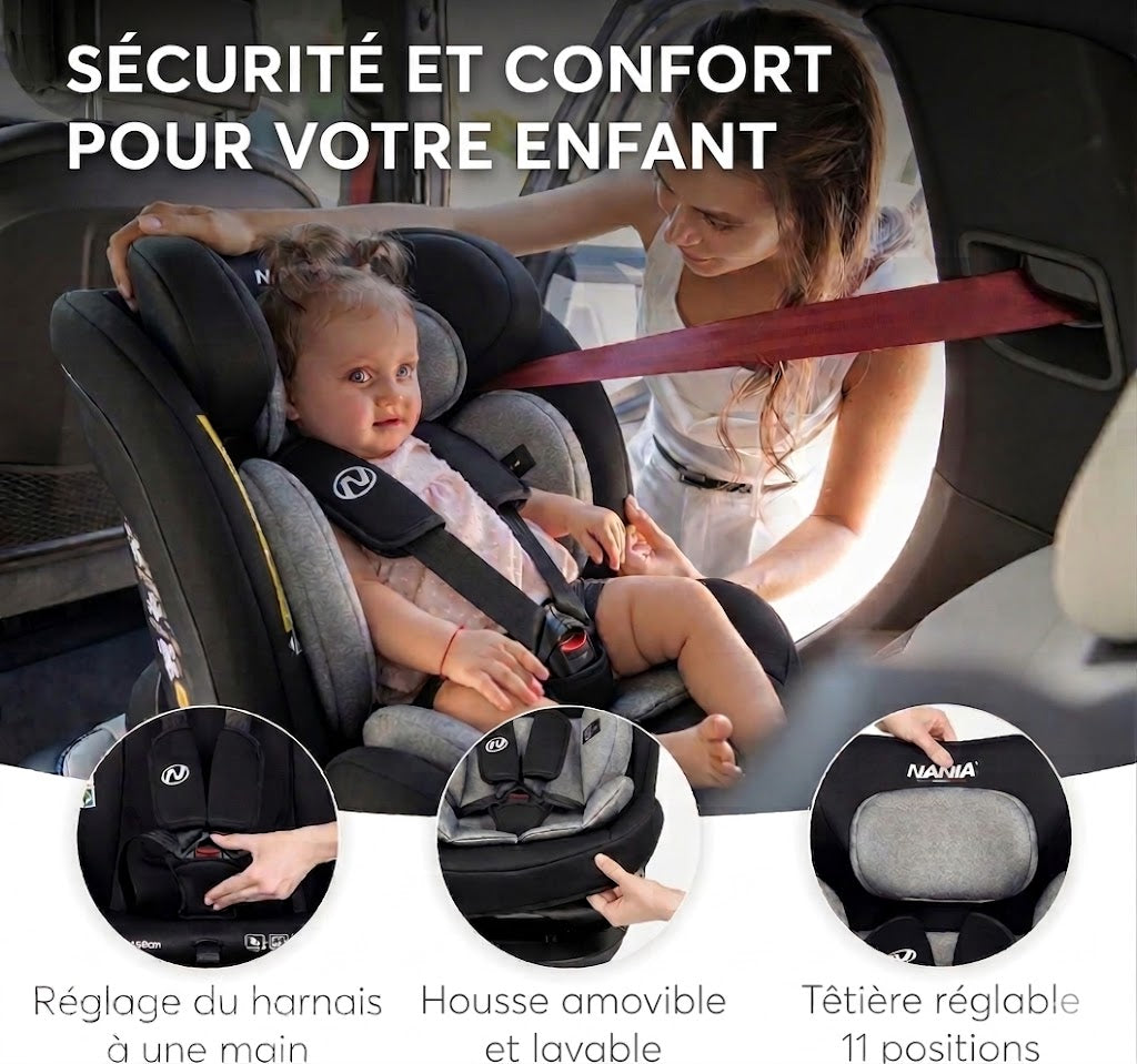 Silla de coche convertible Nania Prato 40-150 cm - Fijación del cinturón de seguridad