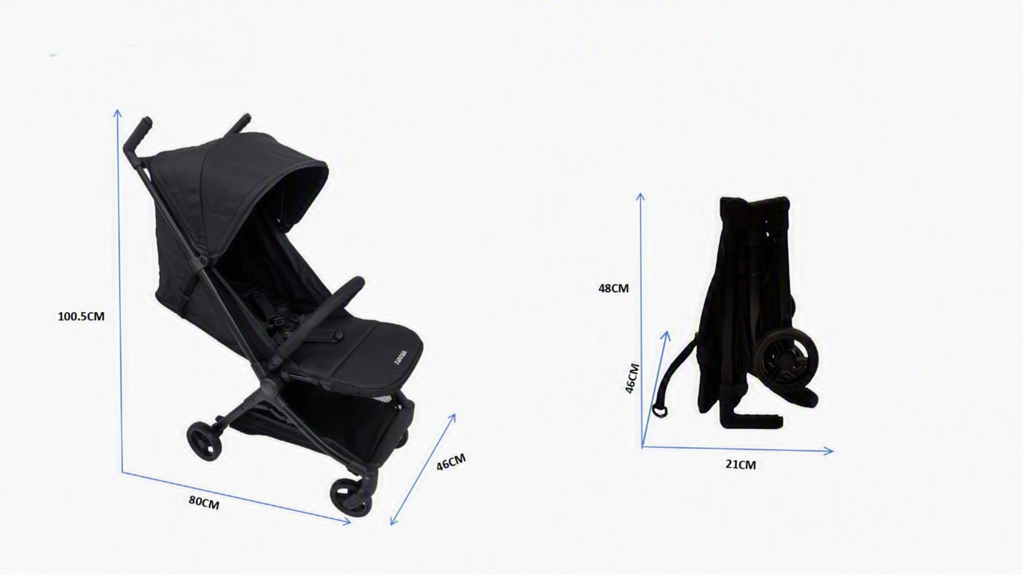 Nania Babyjet Poussette Ultra-Compacte cabine avion (0 à 15 kg) – sac de transport
