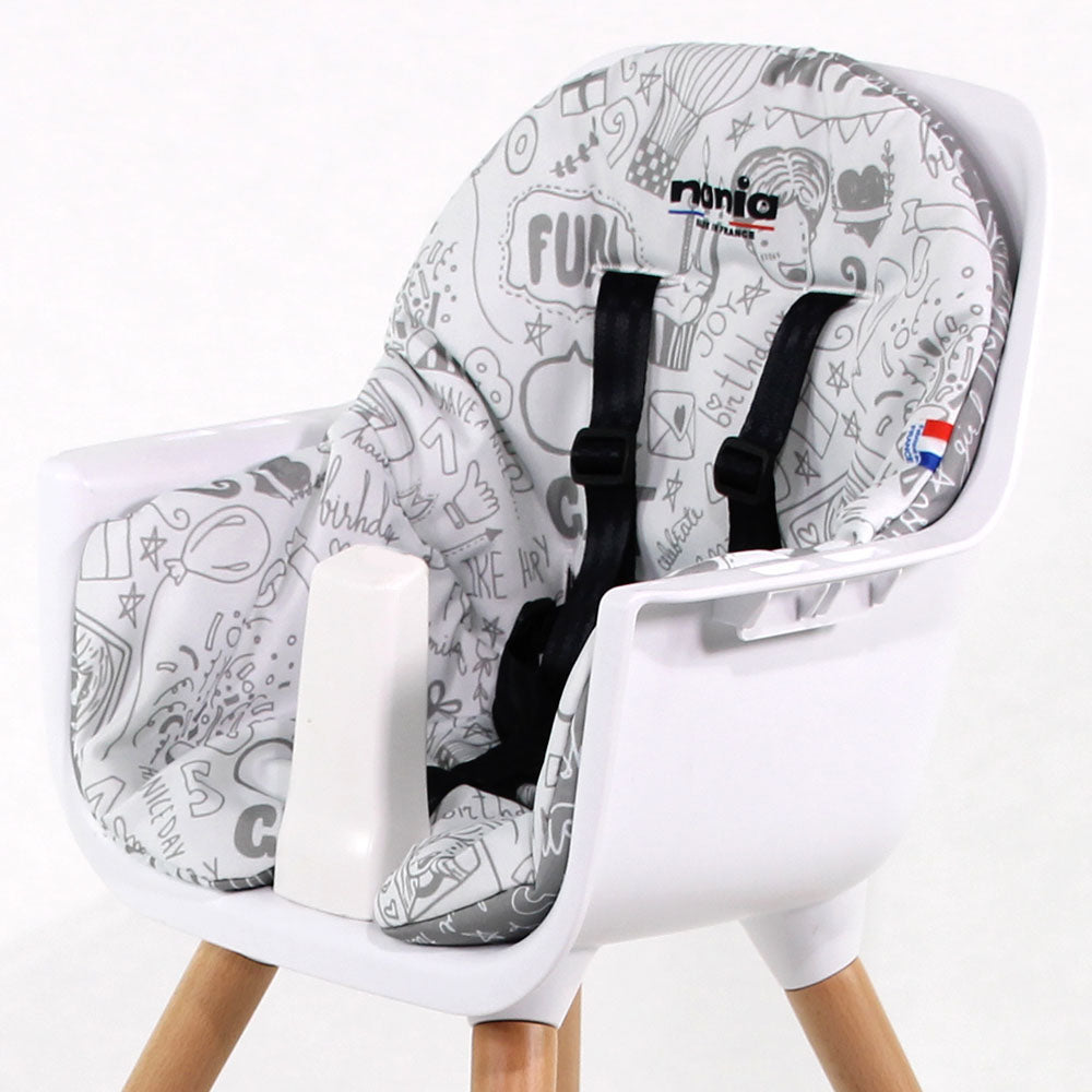 Chaise Haute Bébé évolutive 2 en 1 - Dès 6 mois jusqu'à 5 ans - Coussin réversible