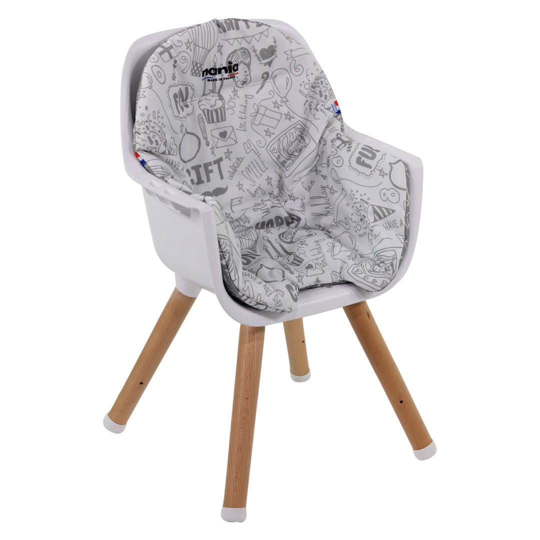 Chaise Haute Bébé évolutive 2 en 1 - Dès 6 mois jusqu'à 5 ans - Coussin réversible