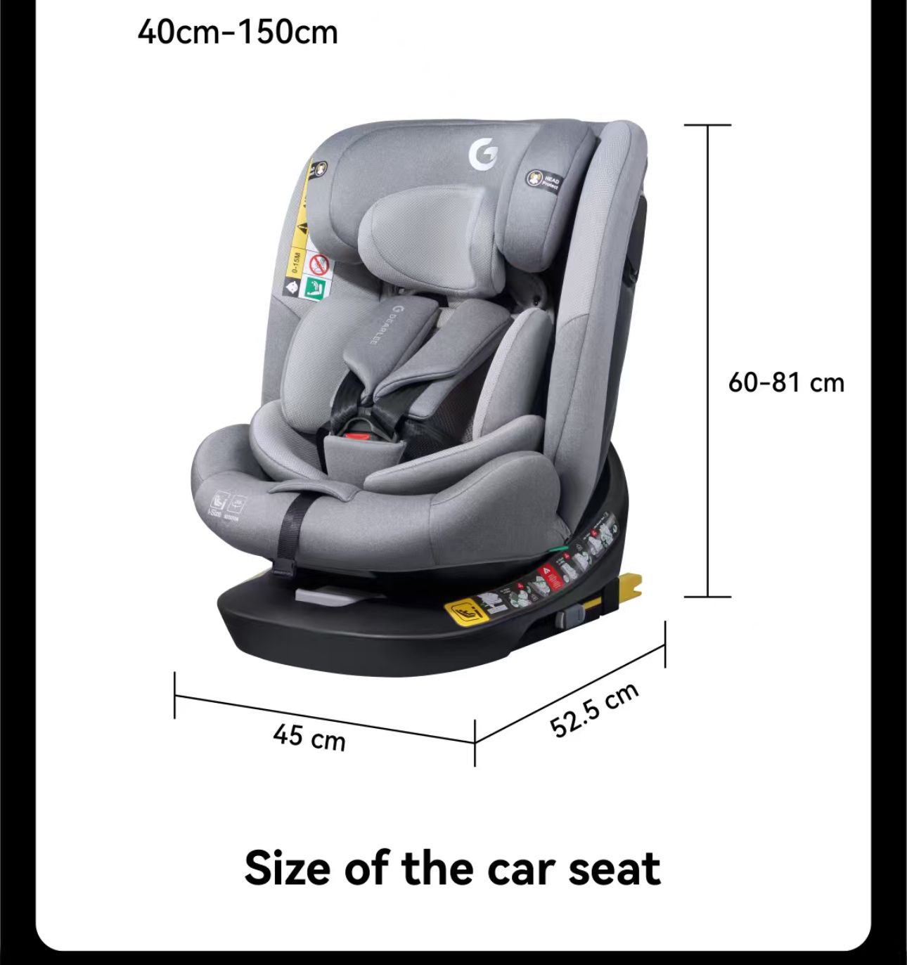 Nania  Siège auto SPIRIT pivotant 360° - I-Size 40-150 cm - Evolutif naissance à 12 ans environ - Fixations isofix + jambe de force