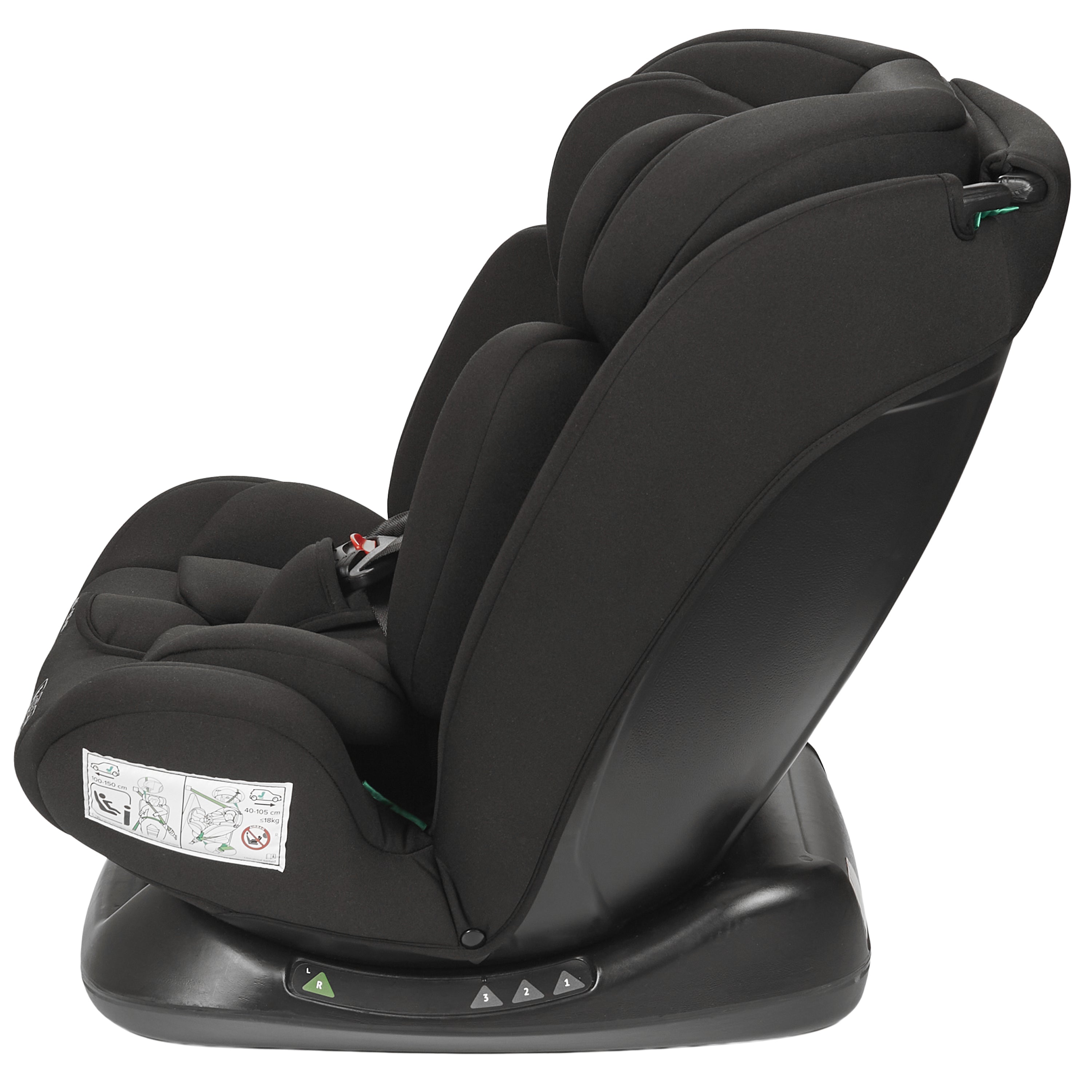 Nania Siège auto enfant Prato - I-Size 40-150 cm - Evolutif naissance jusqu'à 12 ans environ - Fixations ceinture de sécurité- Réglage de l'Appui-tête et de l'Inclinaison, Insert Lombaire et Réducteur