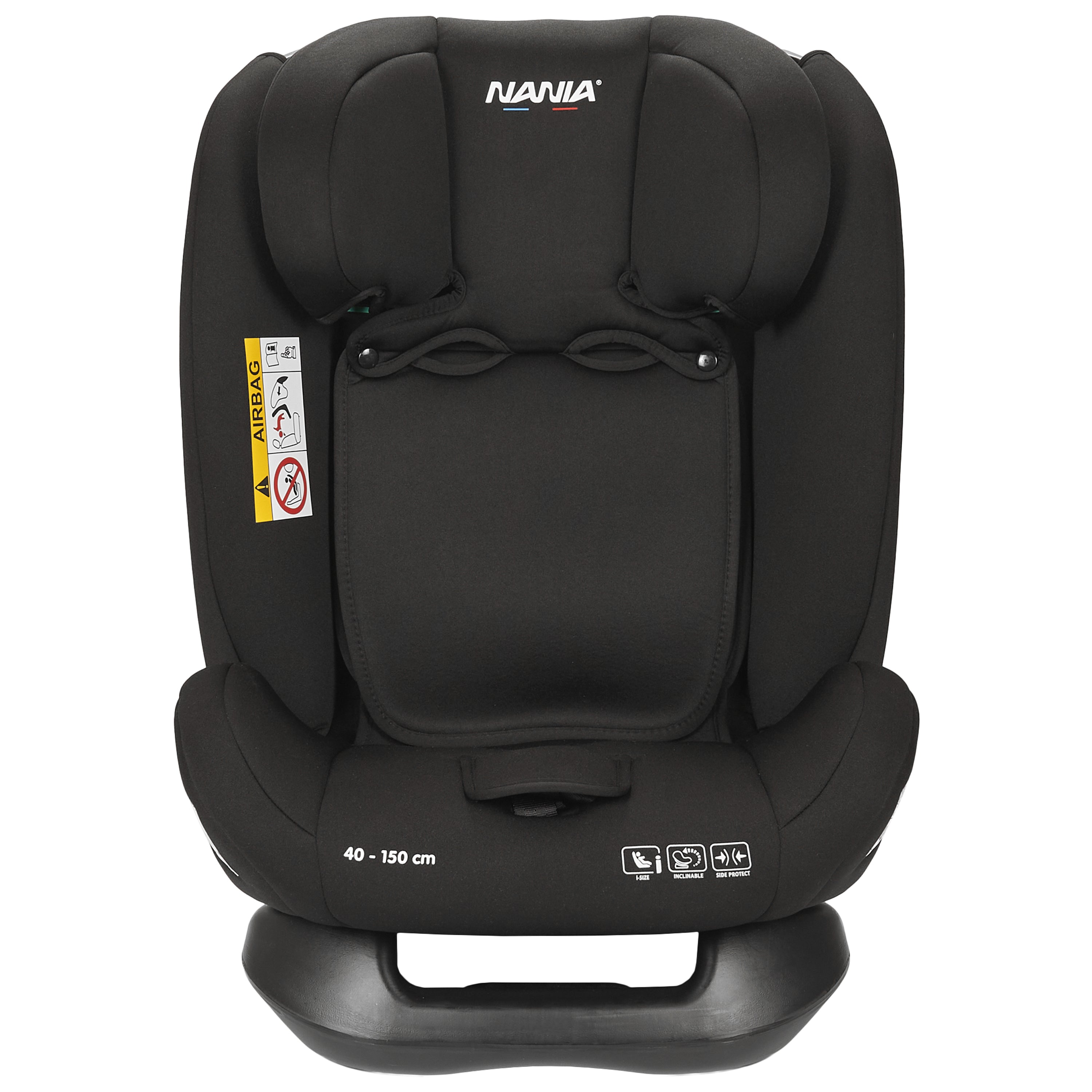 Nania Siège auto enfant Prato - I-Size 40-150 cm - Evolutif naissance jusqu'à 12 ans environ - Fixations ceinture de sécurité- Réglage de l'Appui-tête et de l'Inclinaison, Insert Lombaire et Réducteur
