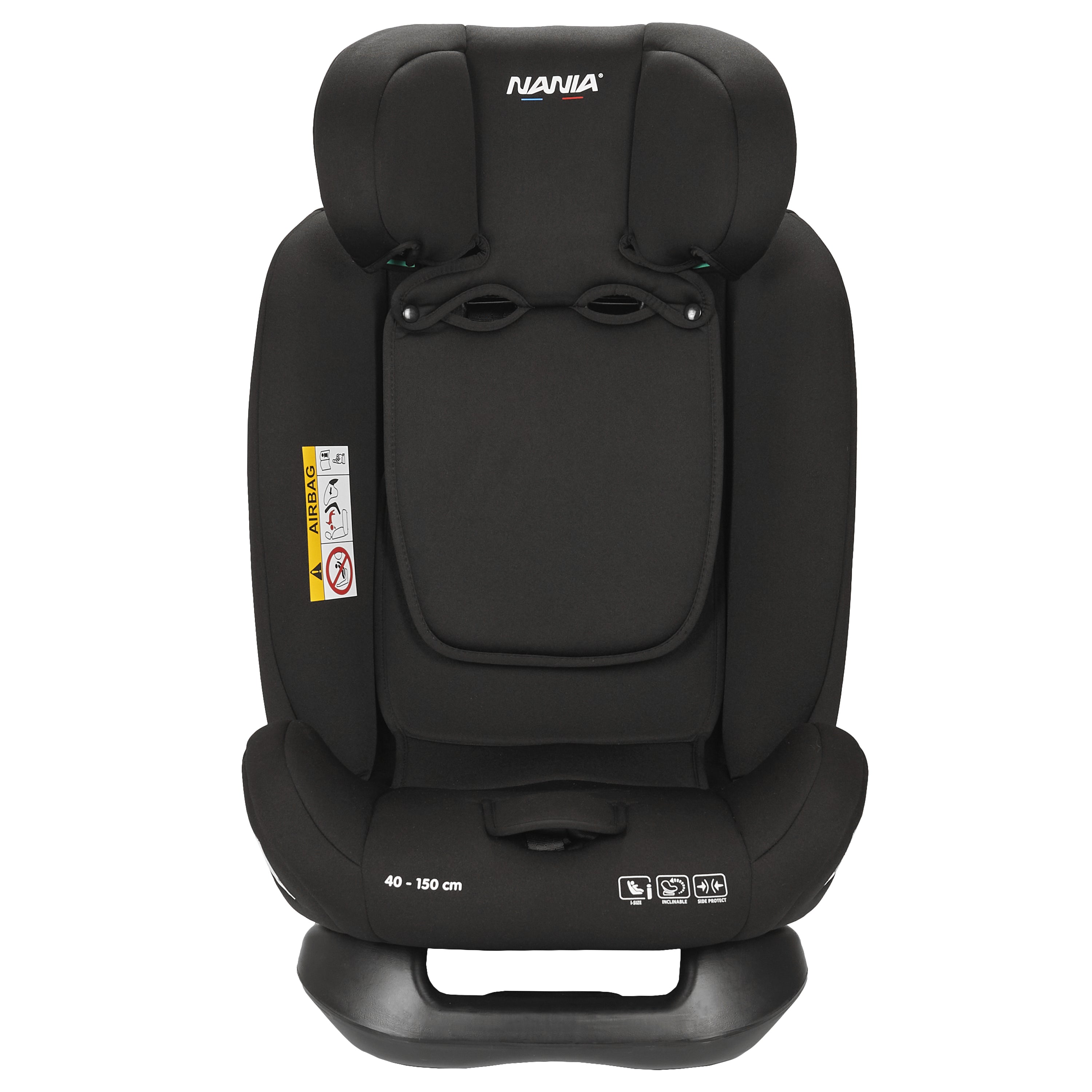 Nania Siège auto enfant Prato - I-Size 40-150 cm - Evolutif naissance jusqu'à 12 ans environ - Fixations ceinture de sécurité- Réglage de l'Appui-tête et de l'Inclinaison, Insert Lombaire et Réducteur
