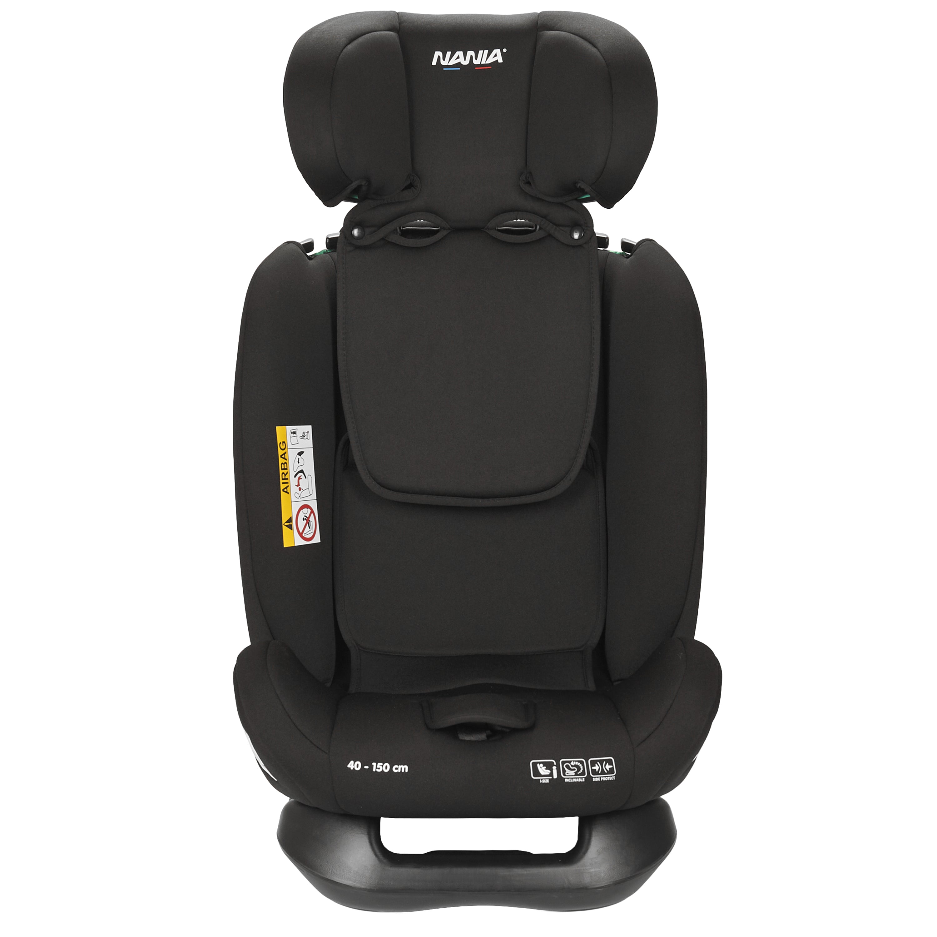 Nania Siège auto enfant Prato - I-Size 40-150 cm - Evolutif naissance jusqu'à 12 ans environ - Fixations ceinture de sécurité- Réglage de l'Appui-tête et de l'Inclinaison, Insert Lombaire et Réducteur