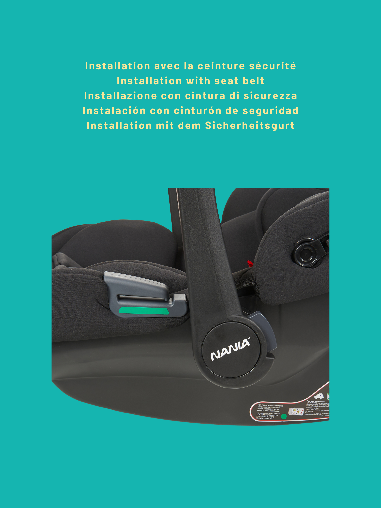 NANIA Siège auto bébé Rimini 40-87 cm naissance à 13 kg +base isofix-Appuie-tête réglable