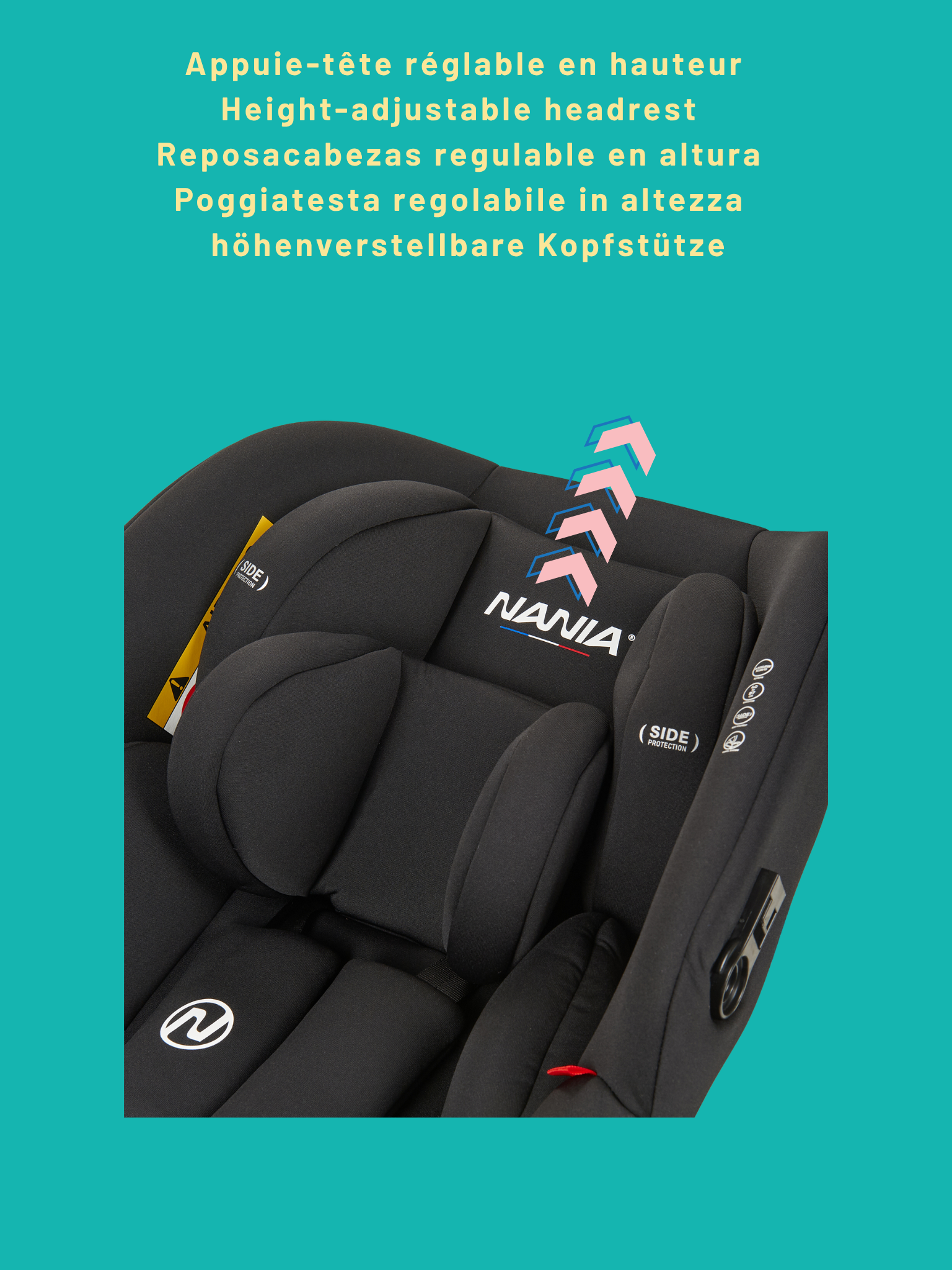 NANIA Siège auto bébé Rimini 40-87 cm naissance à 13 kg +base isofix-Appuie-tête réglable