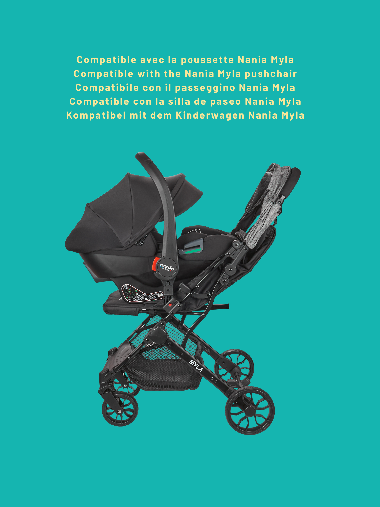 NANIA Siège auto bébé Rimini 40-87 cm naissance à 13 kg +base isofix-Appuie-tête réglable