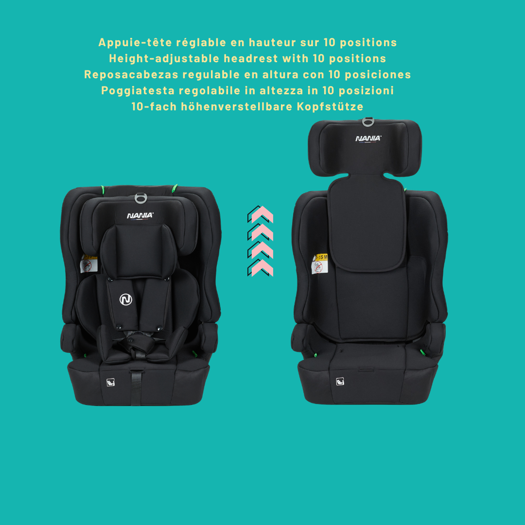 Nania Siège auto enfant isofix Lima I-size 76-150cm -Têtière ajustable