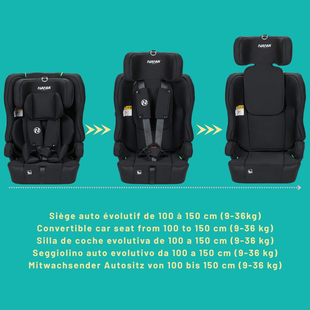 Nania Siège auto enfant isofix Lima I-size 76-150cm -Têtière ajustable