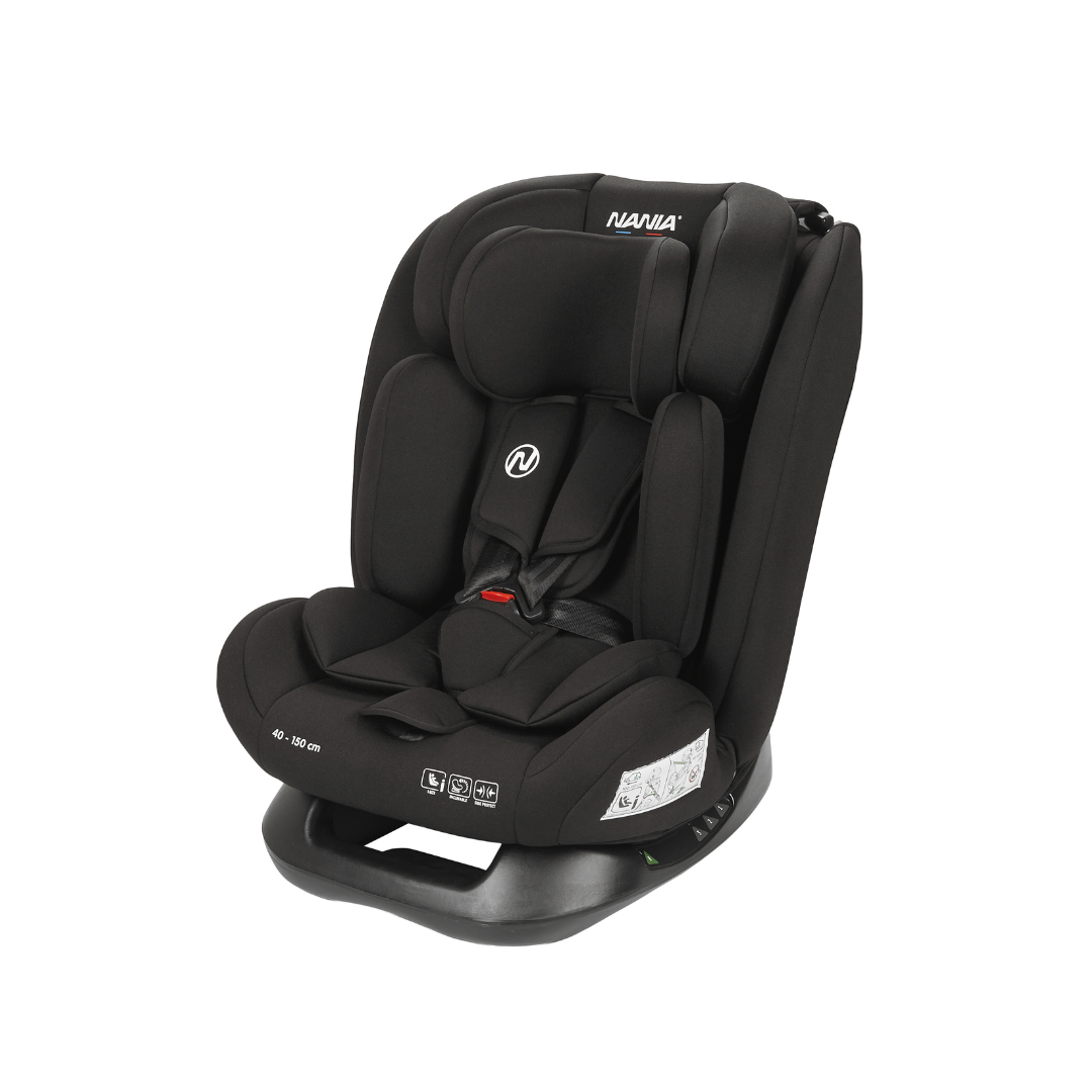 Nania Siège auto enfant Prato - I-Size 40-150 cm - Evolutif naissance jusqu'à 12 ans environ - Fixations ceinture de sécurité- Réglage de l'Appui-tête et de l'Inclinaison, Insert Lombaire et Réducteur