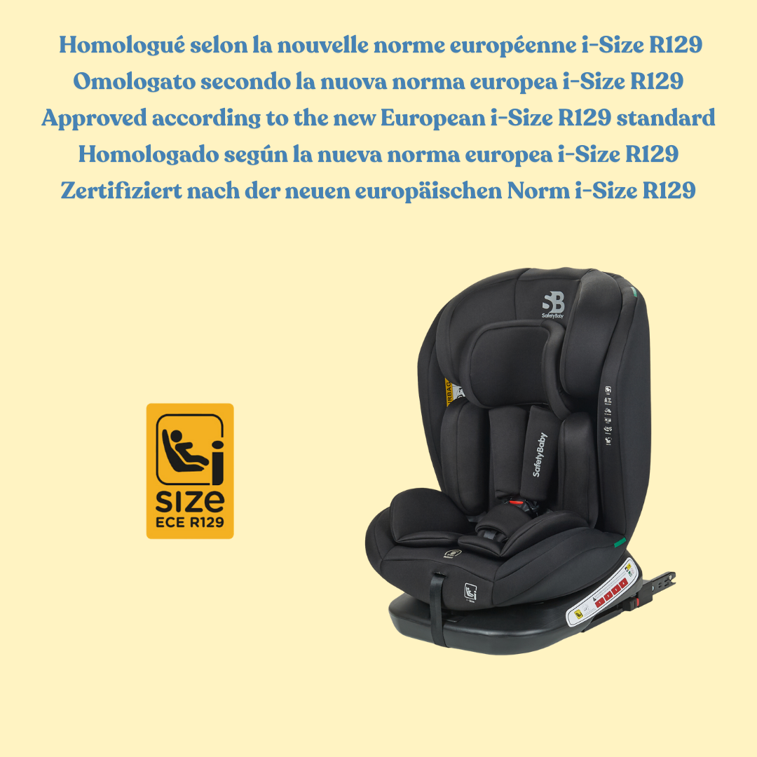 Safety baby  Siège auto Xenon Pivotant 360° I-Size 40-150 cm - Evolutif naissance à 12 ans environ  - Fixations isofix