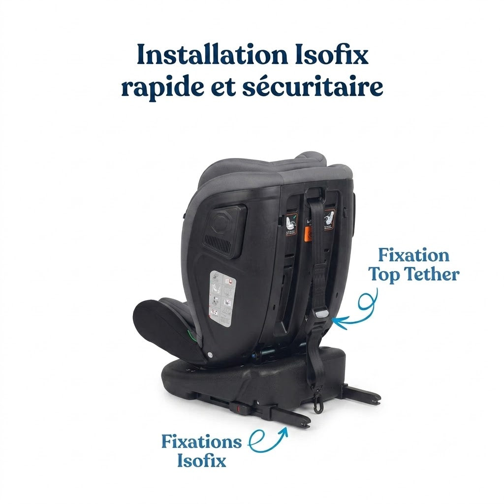 Nania Siège auto Como pivotant 360° Norme I-Size 40-150 cm Evolutif naissance à 12 ans environ - Fixations isofix