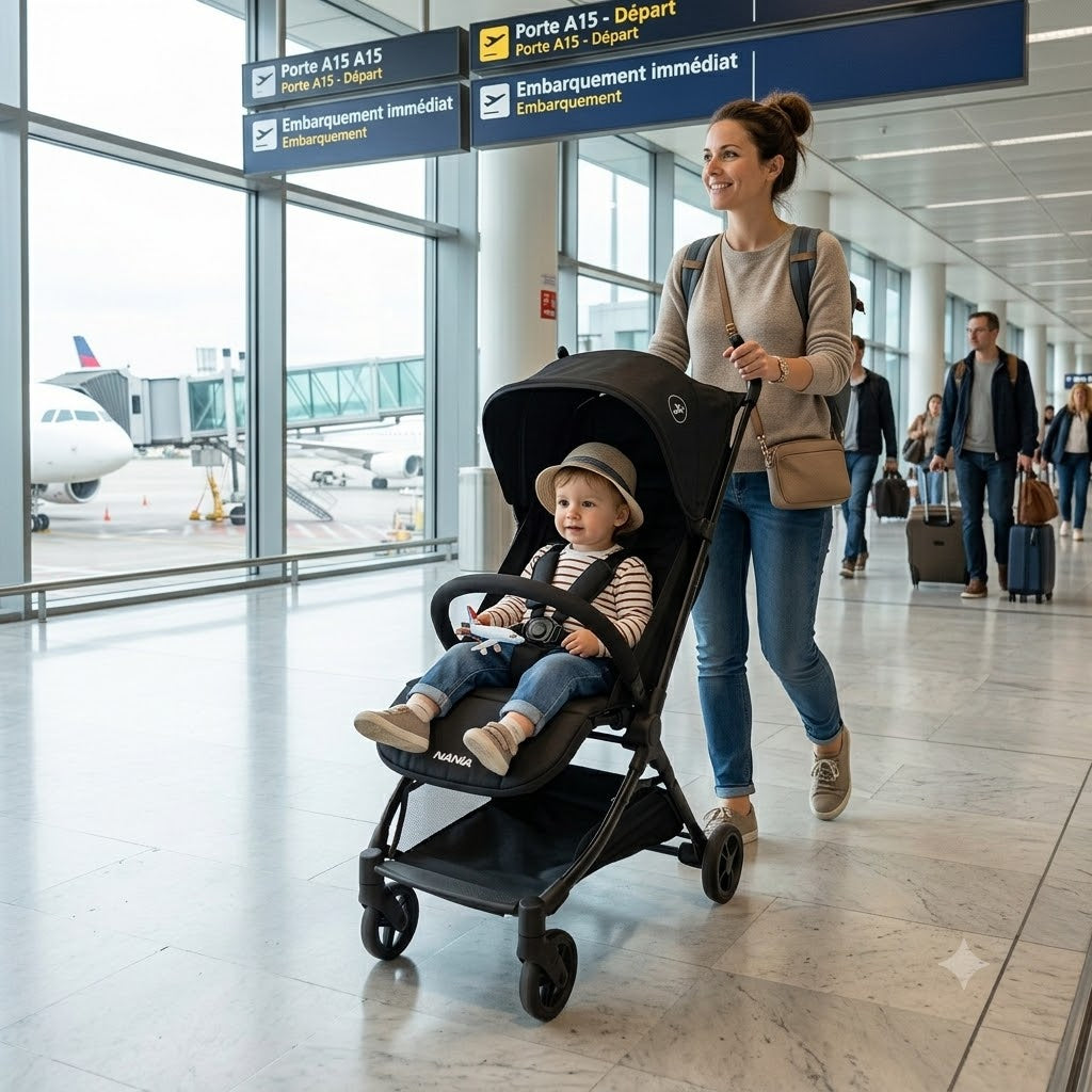 Nania Babyjet Poussette Ultra-Compacte cabine avion (0 à 15 kg) – sac de transport