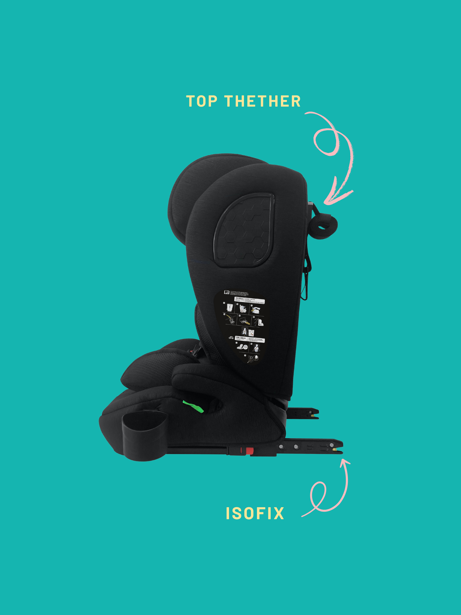 Nania Siège auto bébé ISOFIX Milano évolutif 76-150 cm -Têtière ajustable -Porte gobelet