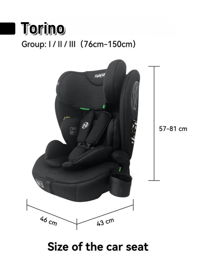 Nania Siège auto bébé ceinturé Torino évolutif 76-150 cm-Têtière ajustable -Porte gobelet