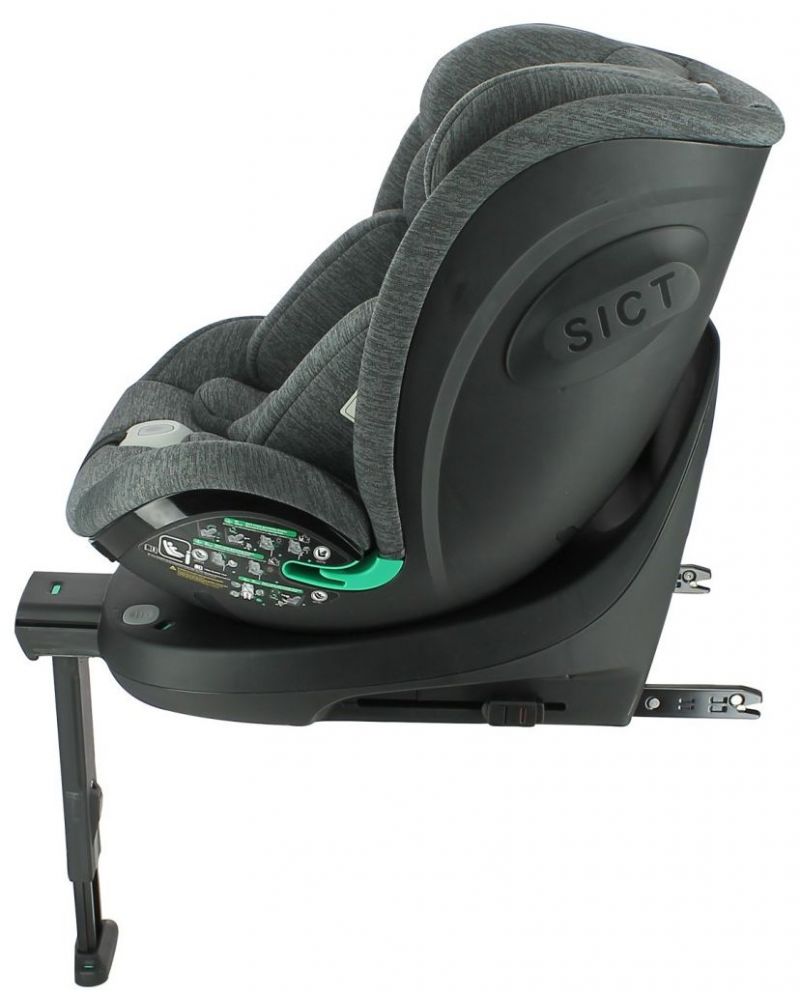 Silla de coche Nania SPIRIT giratoria 360° - I-Size 40-150 cm - Adaptable desde el nacimiento hasta los 12 años aproximadamente - Anclajes Isofix + pata de apoyo